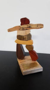 wooden inukshuk