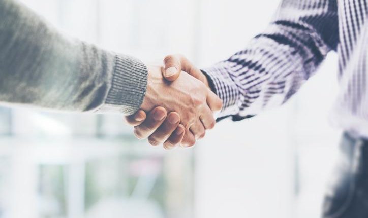 close-up of shaking hands