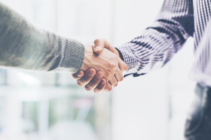 close-up of shaking hands