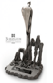 Trophy for Burlington Business Excellence Award