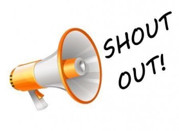 megaphone illustration and text that says "Shout out!"