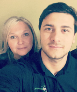 selfie photo of Lisa and Aaron from Woodstock office