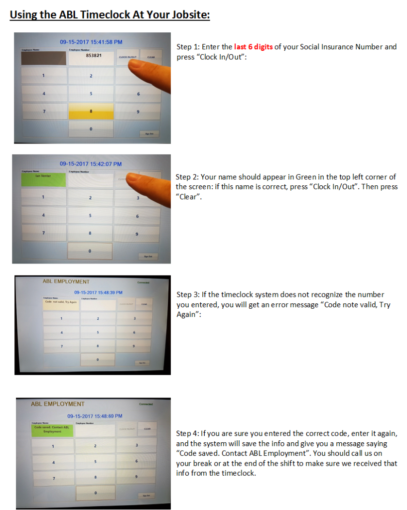 screencapture of number pad being used to enter swipe numbers