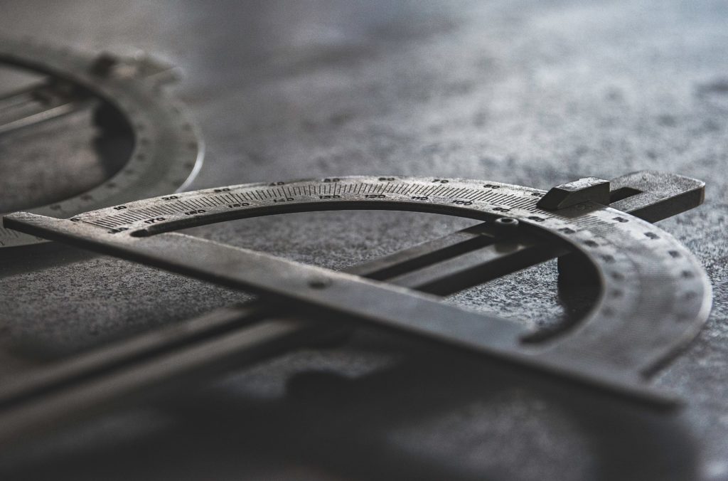 close shot of calipers and protractors