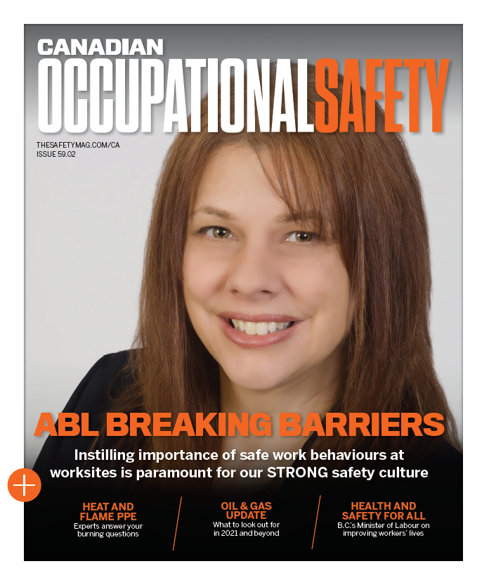 Cover Image of Canadian Occupational Safety Magazine featuring ABL's Carla Villalta