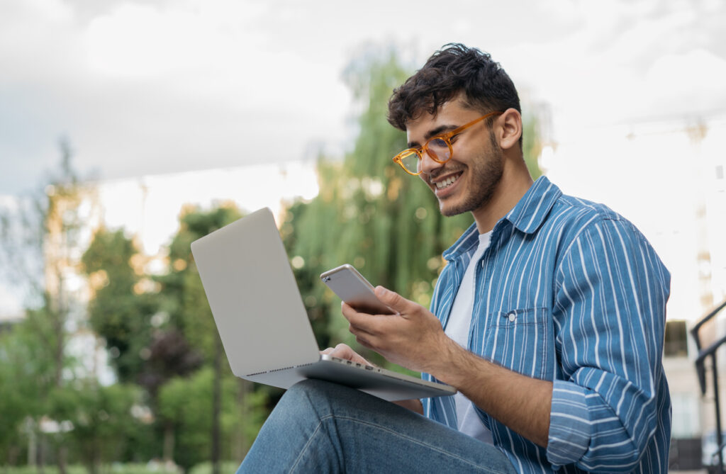 Student working