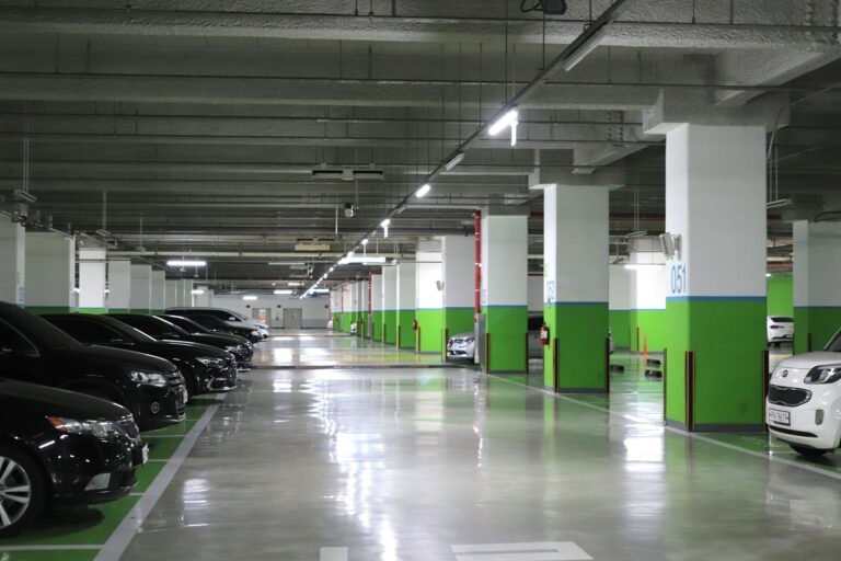 An underground parking lot