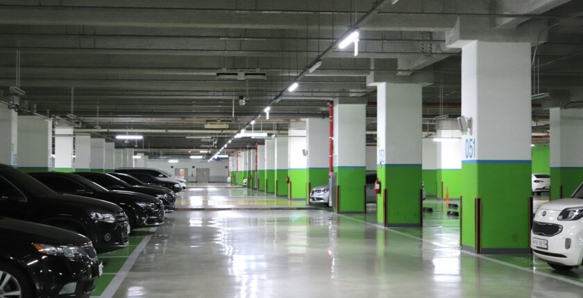 An underground parking lot